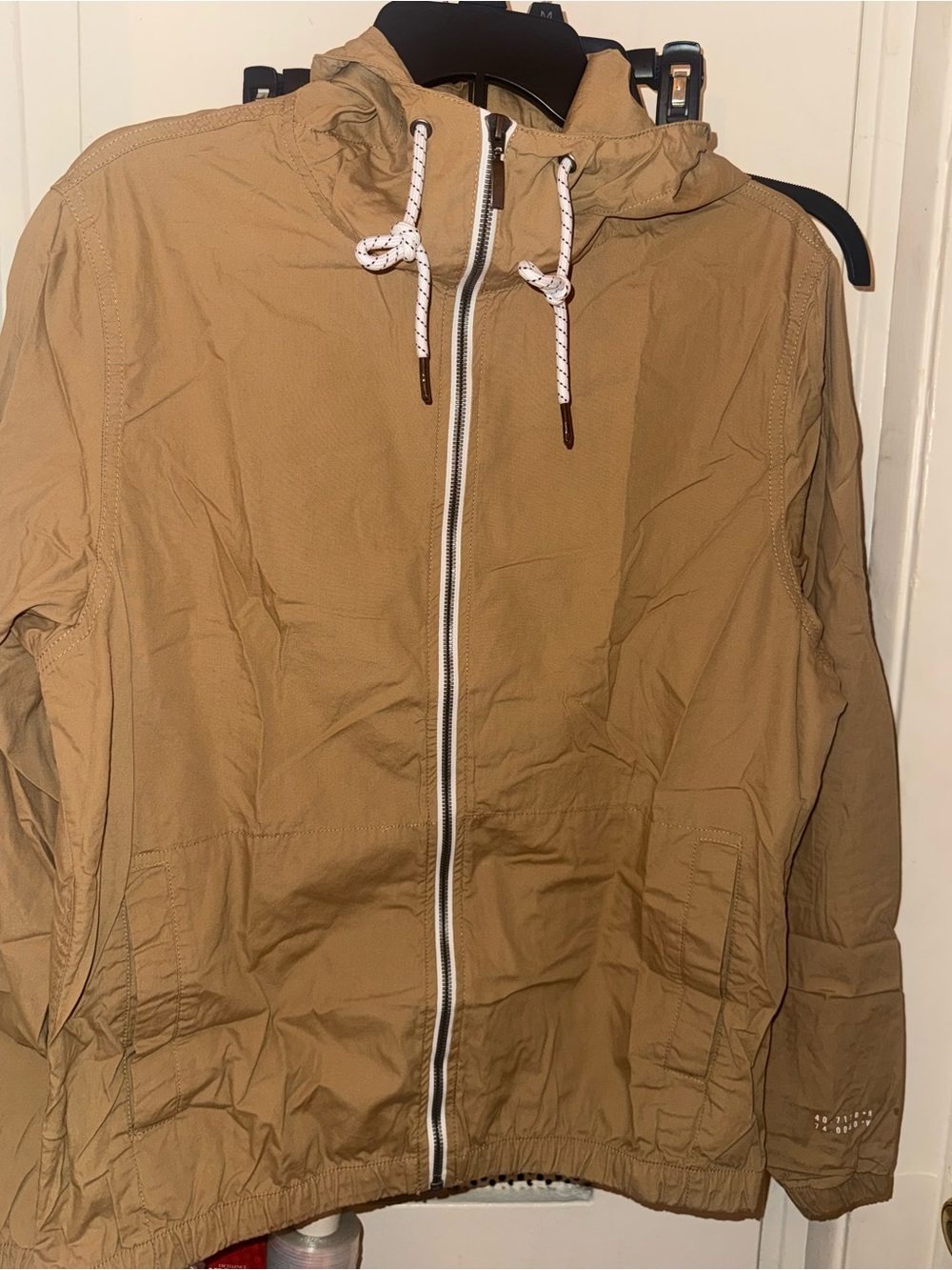 Denim & Flower Men's Hooded Windbreaker in Tan